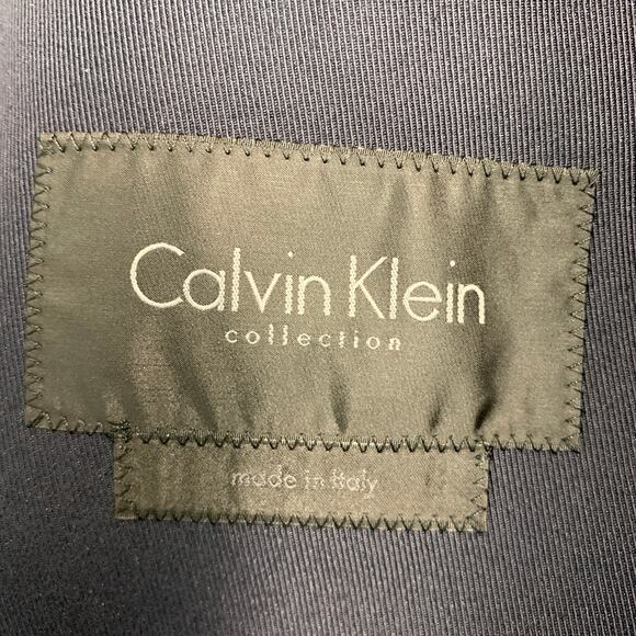 CALVIN KLEIN COLLECTION Size 40 Navy Cotton Blend Coat - Picture 5 of 9